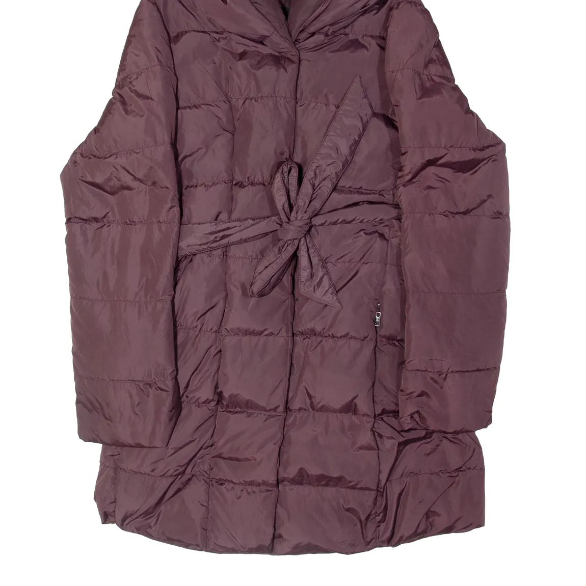 MAX MARA WEEKEND Womens Quilted Coat Purple Nylon Hooded UK 8