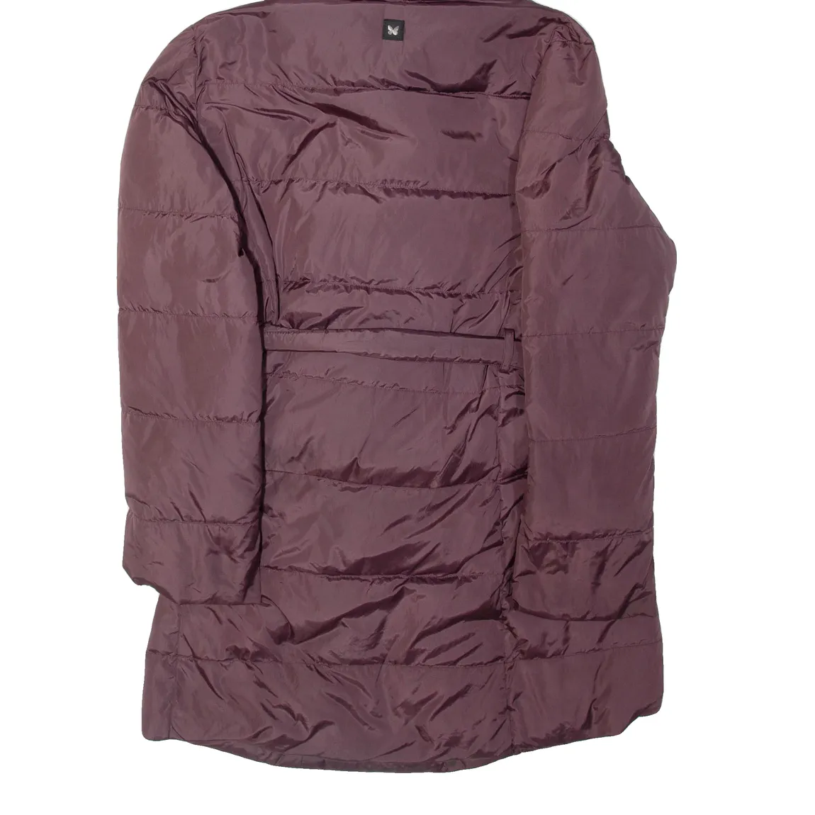 MAX MARA WEEKEND Womens Quilted Coat Purple Nylon Hooded UK 8