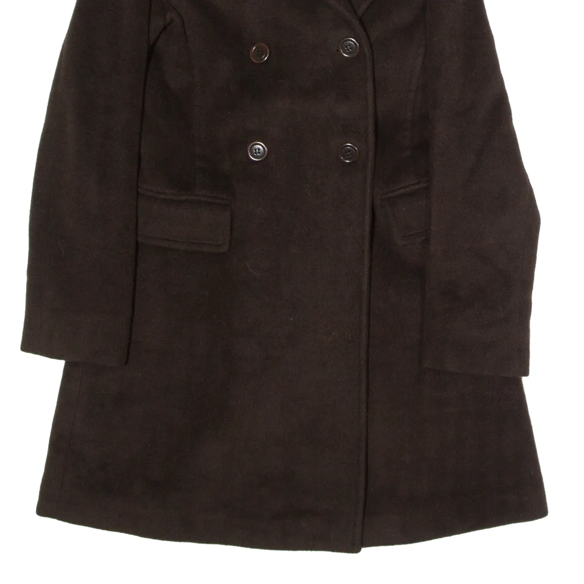 MAX&CO Womens Pea Coat Brown Wool UK 8