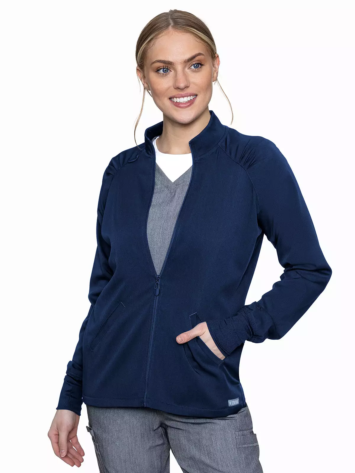 Med Couture Touch 7660 Women's Raglan Warmup Zip Jacket