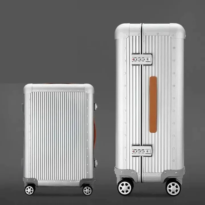 Men and Women 100% Aluminum Luggage Travel Spinner Trolley Bag