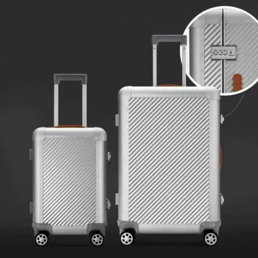 Men and Women 100% Aluminum Luggage Travel Spinner Trolley Bag