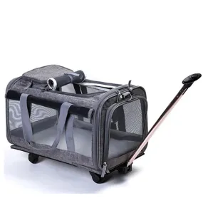 Men and Women Nylon Large Size Foldable Trolley Duffel Bag for Pets