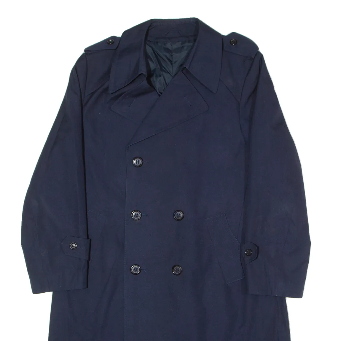 Mens Trench Coat Blue 90s M