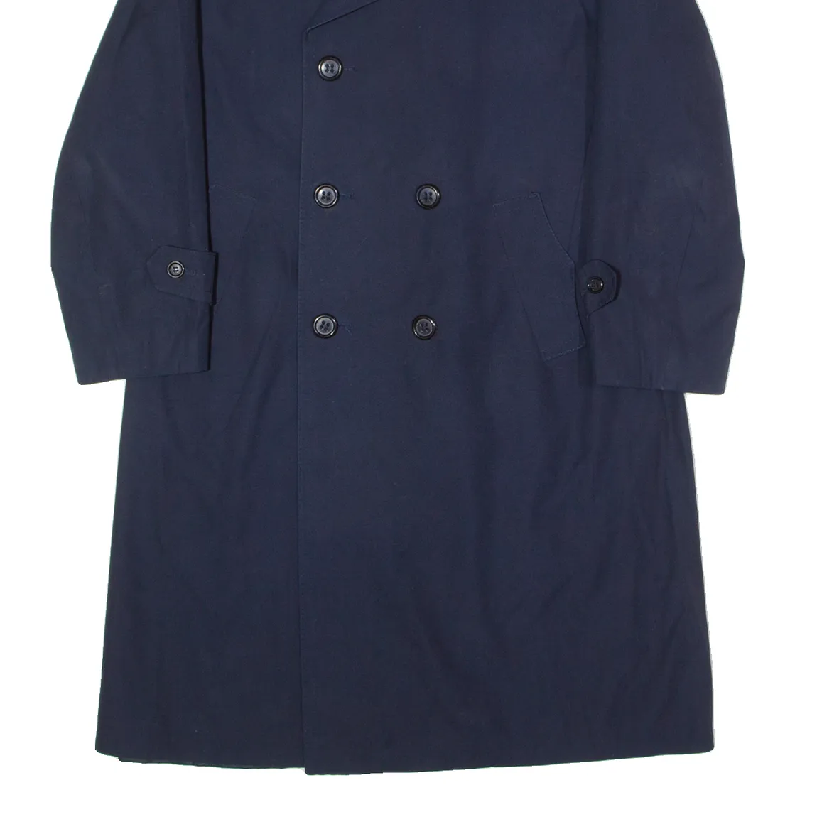 Mens Trench Coat Blue 90s M