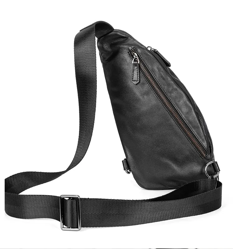 Men's Vintage Casual Genuine Leather Messenger Shoulder Chest Bag