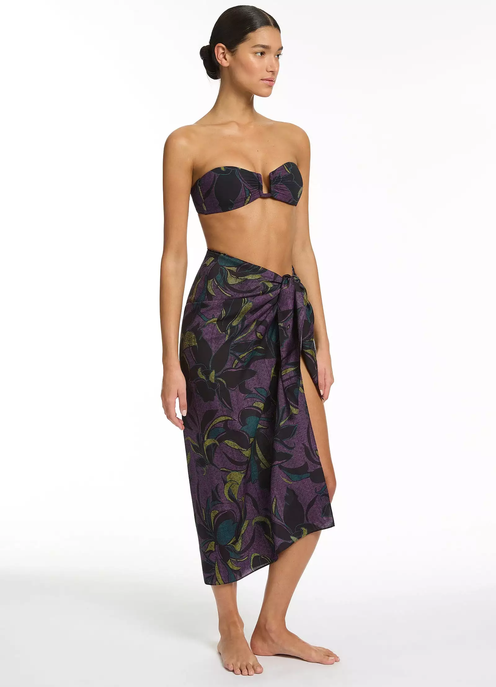 Midnight Tropical Sarong - Amethyst