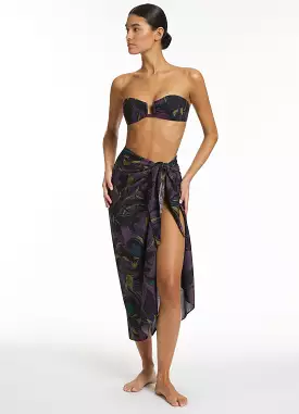 Midnight Tropical Sarong - Amethyst