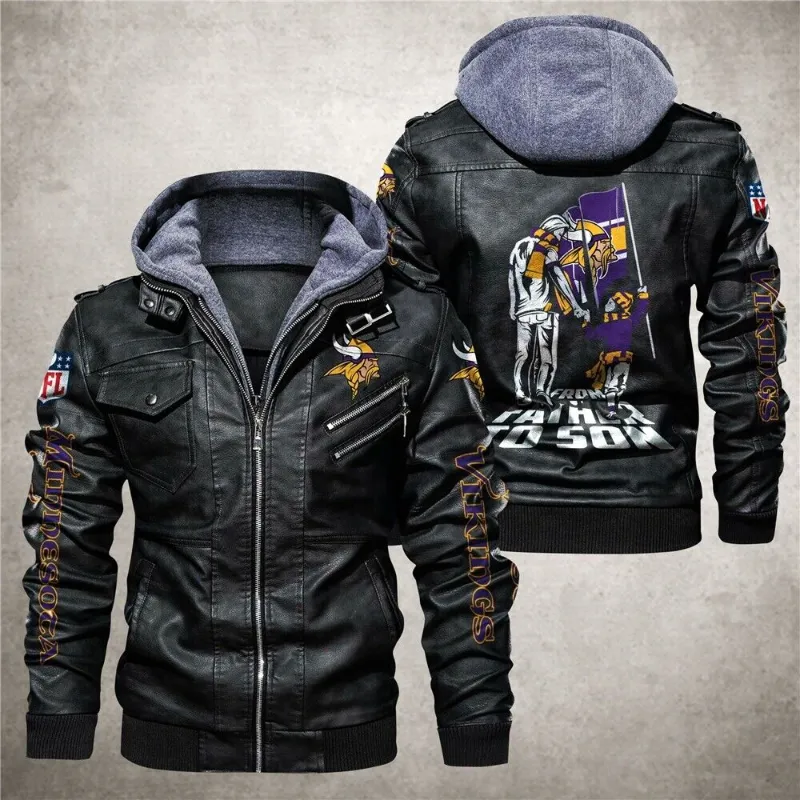 Minnesota Vikings Leather Jacket - William Jacket