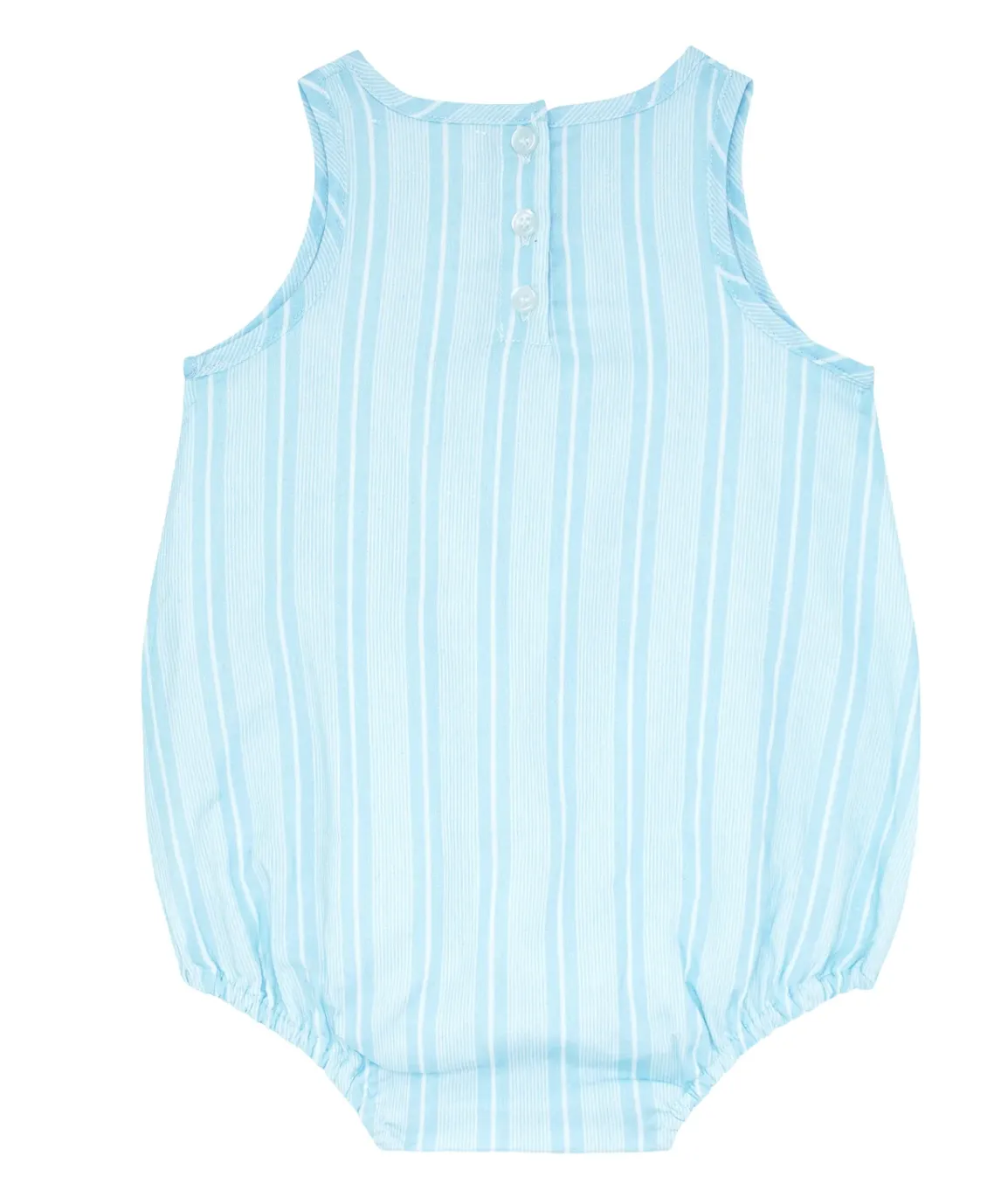 Minnow - Baby Pacific Blue Stripe Bubble Romper