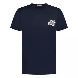 MONCLER PATCH BADGE LOGO T-SHIRT NAVY