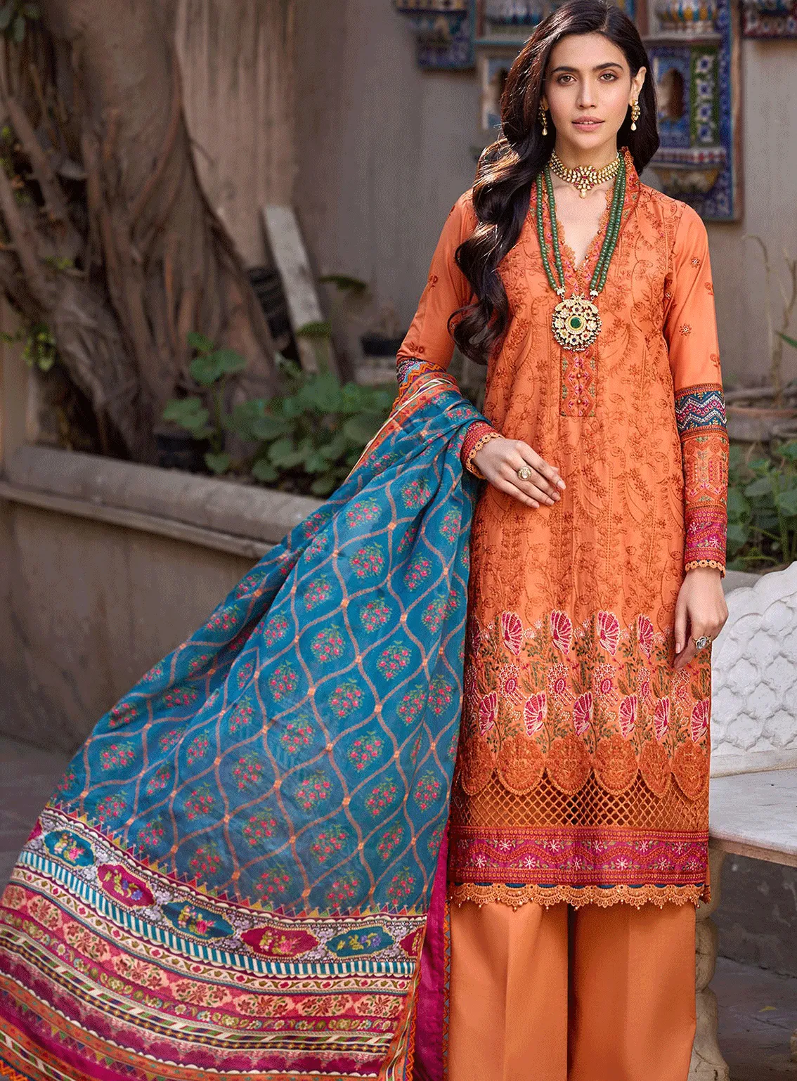 Motifz Embroidered Lawn Unstitched 3 Piece Suit - MTF23EL 4058 HAZEL