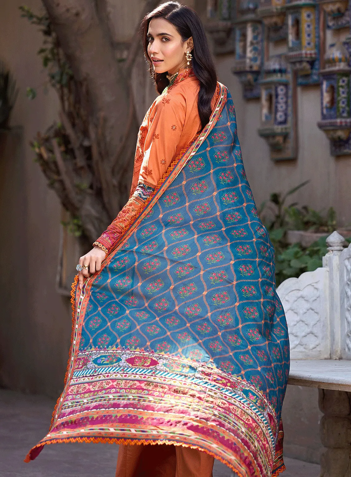 Motifz Embroidered Lawn Unstitched 3 Piece Suit - MTF23EL 4058 HAZEL