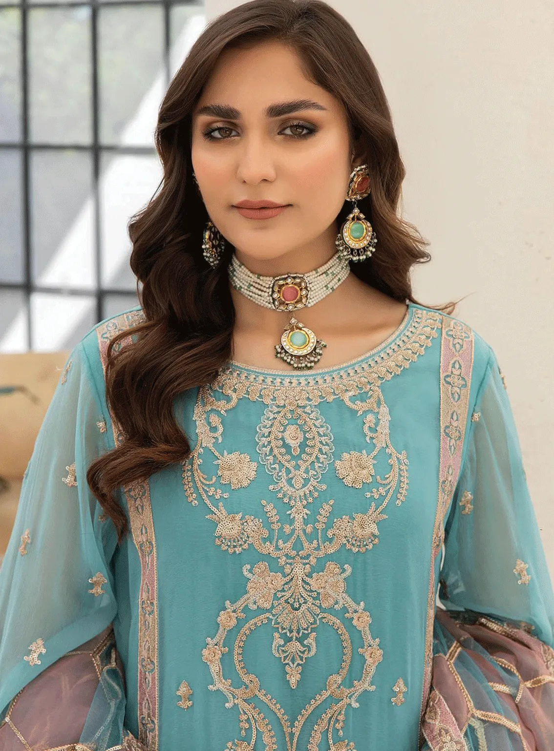 Naqsh Majestic By Imrozia Embroidered Chiffon Unstitched 3 Piece Suit - IM23NMC M-56 MAISIE