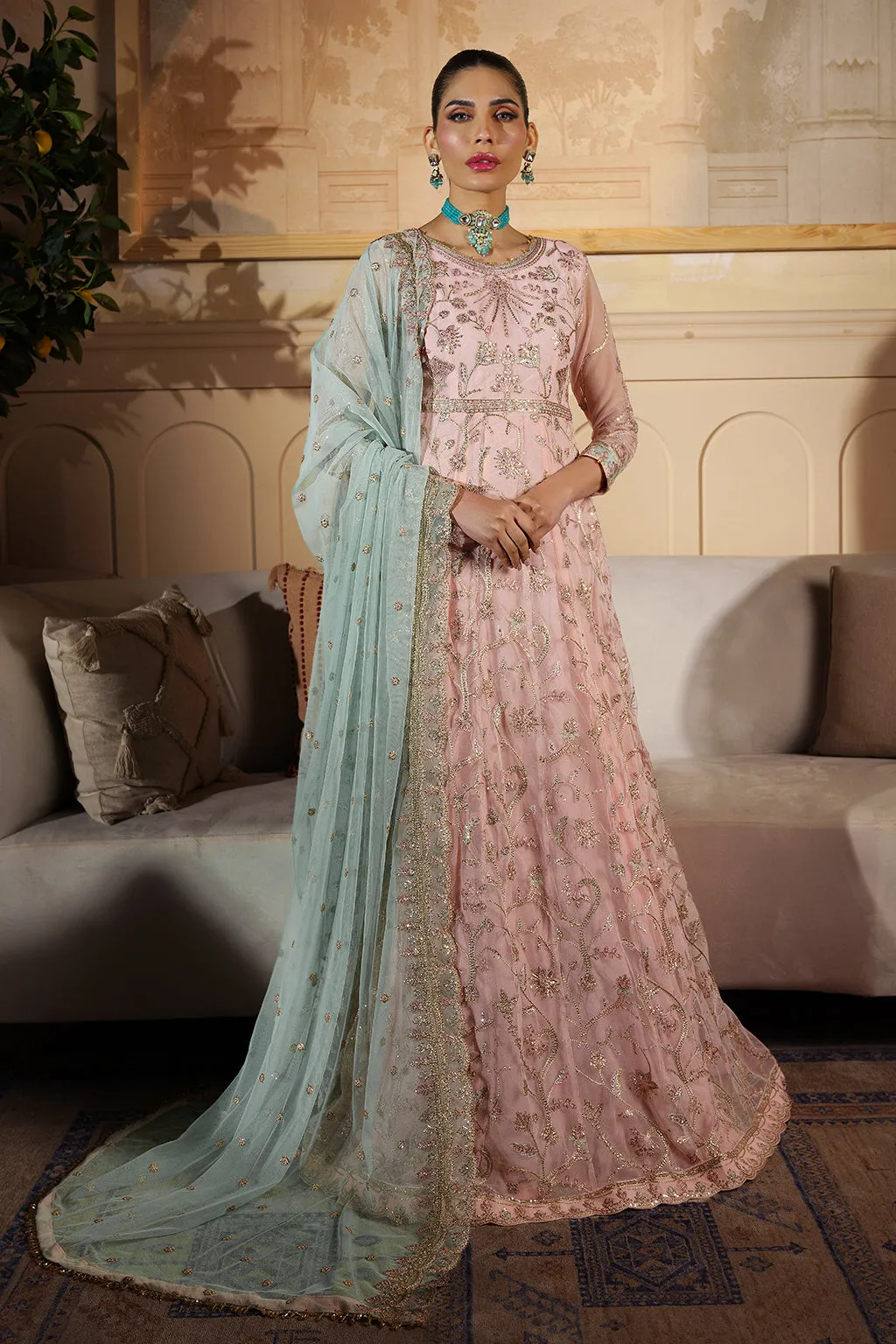 Nauroz by Zarif Embroidered Net Unstitched 3Pc Suit ZFN-04 SAMARA