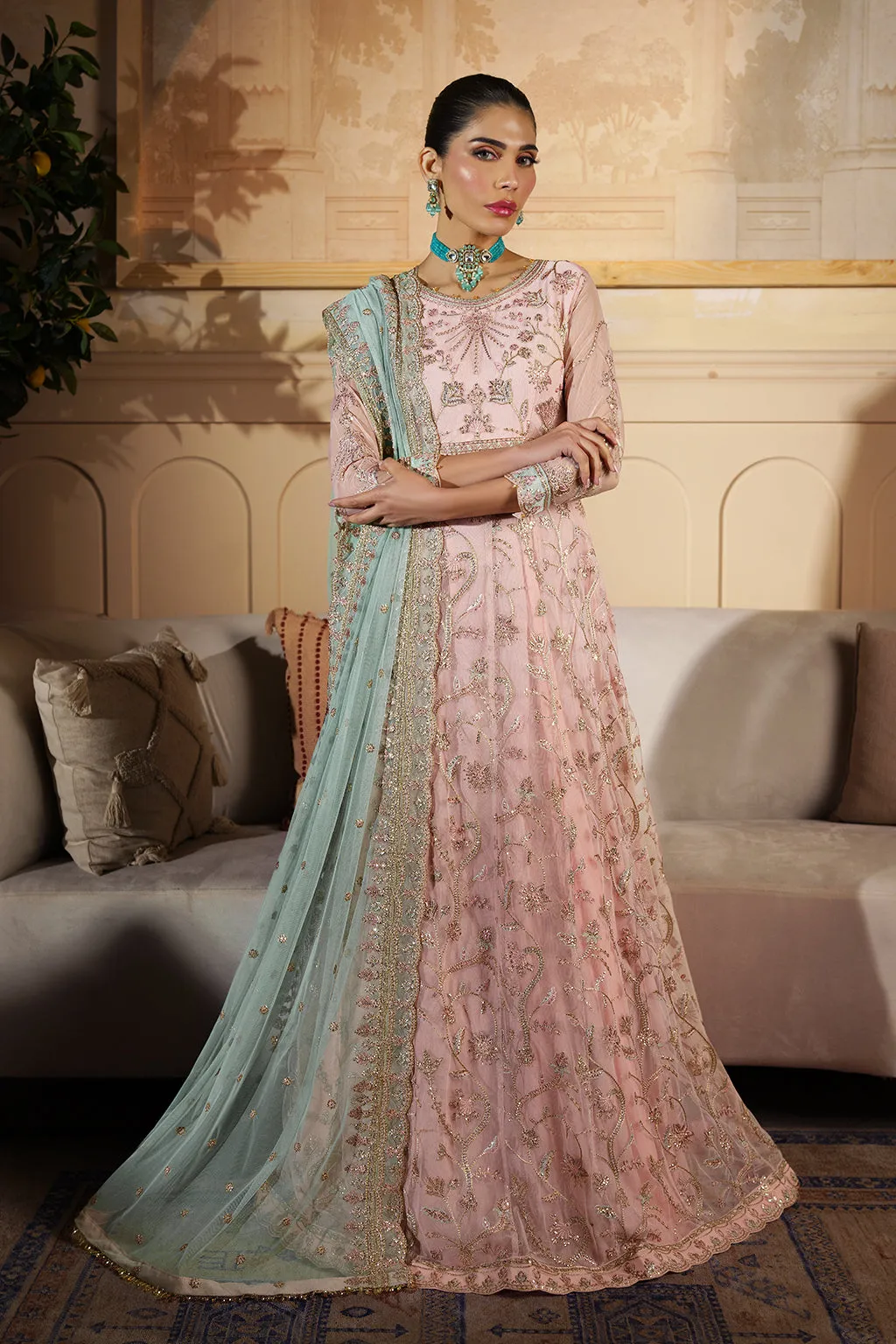 Nauroz by Zarif Embroidered Net Unstitched 3Pc Suit ZFN-04 SAMARA