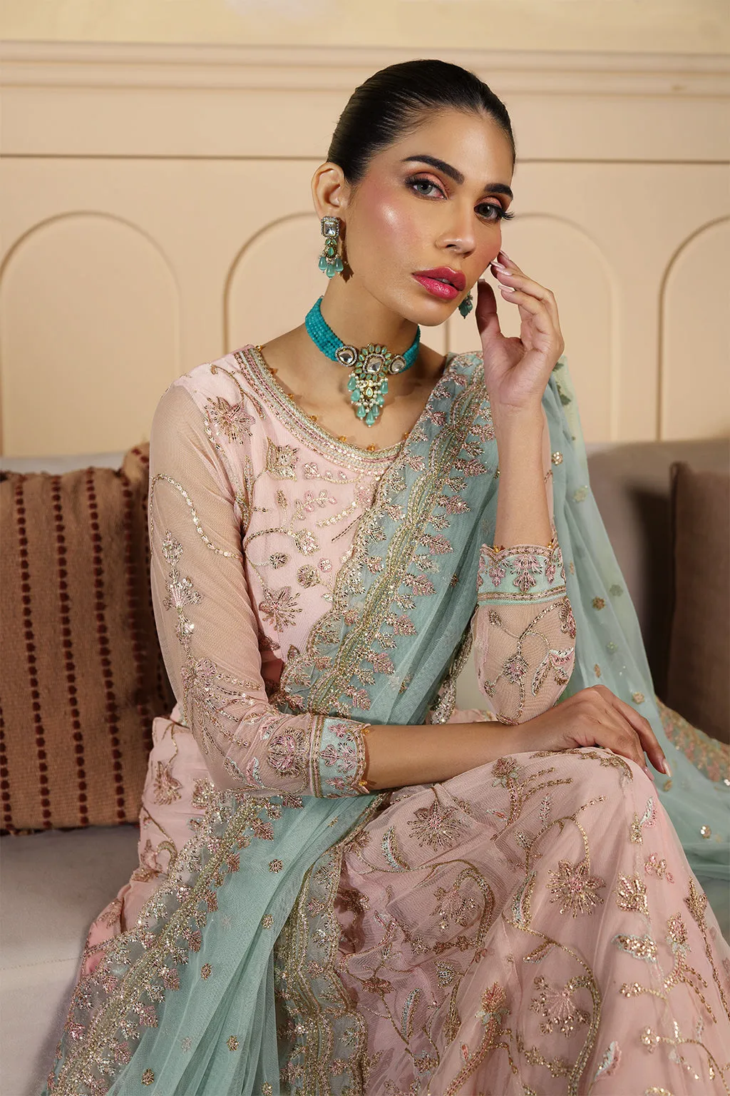 Nauroz by Zarif Embroidered Net Unstitched 3Pc Suit ZFN-04 SAMARA