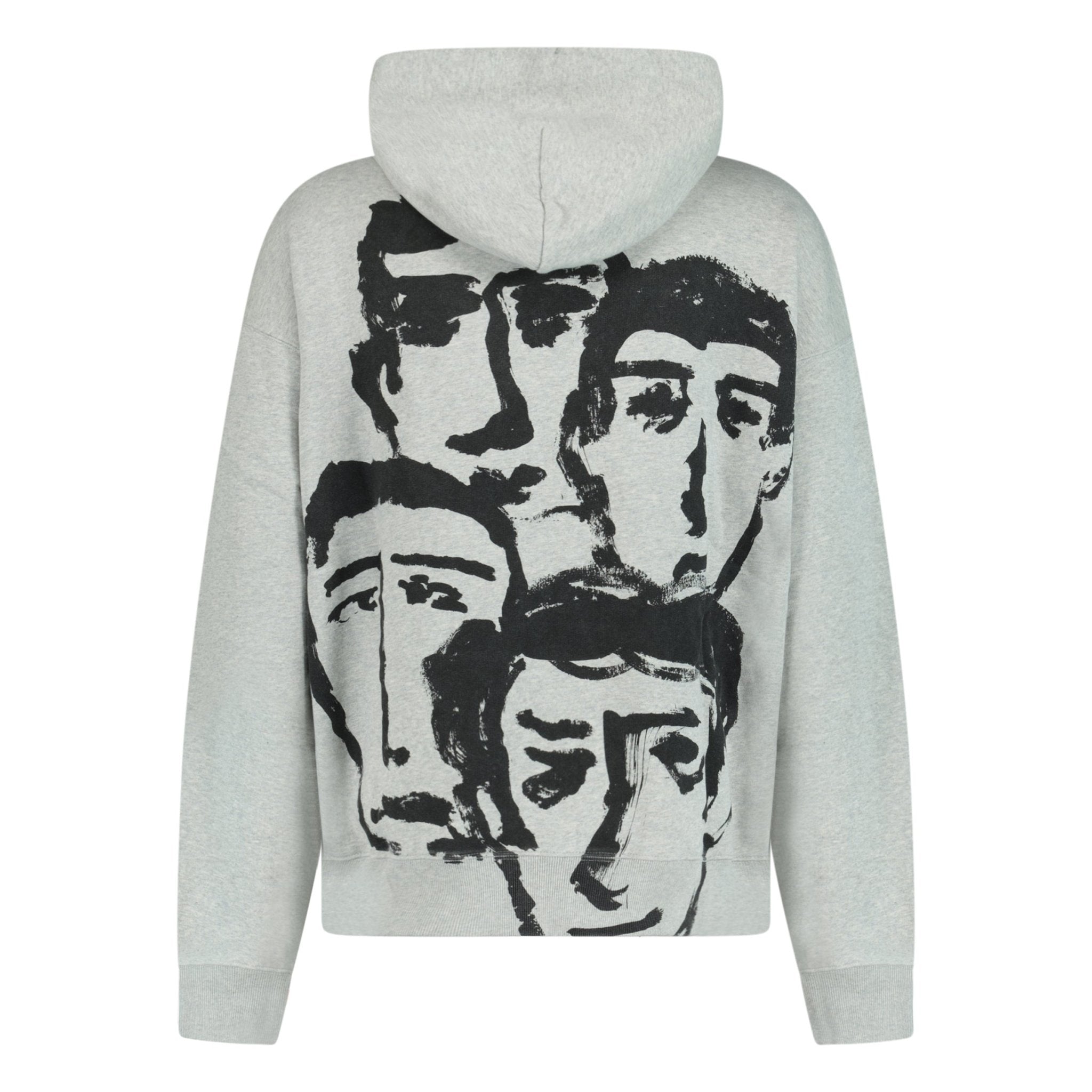 OFF WHITE FACES SKATE HOODIE GREY