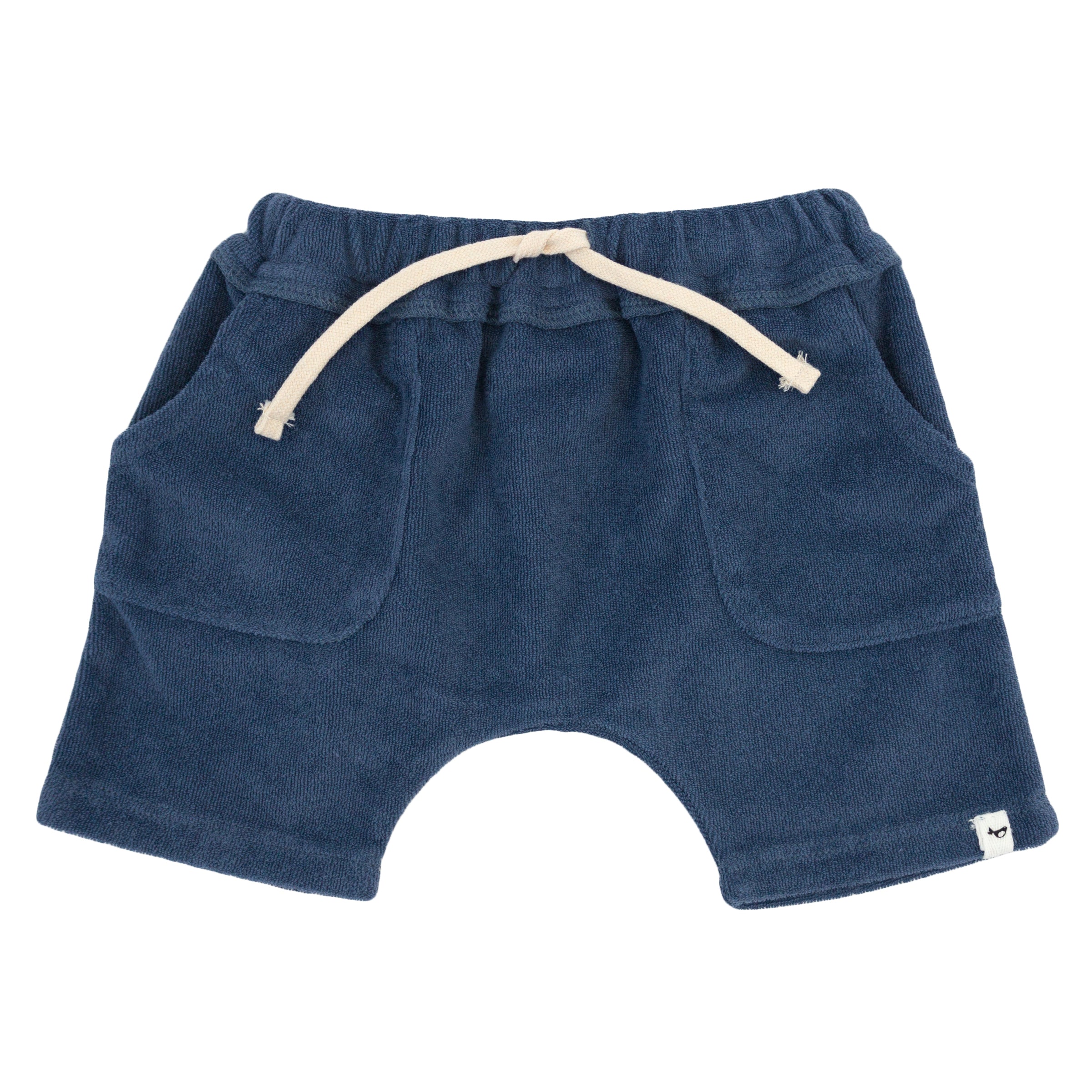 oh baby! Cotton Terry Boys Pocket Shorts - Denim