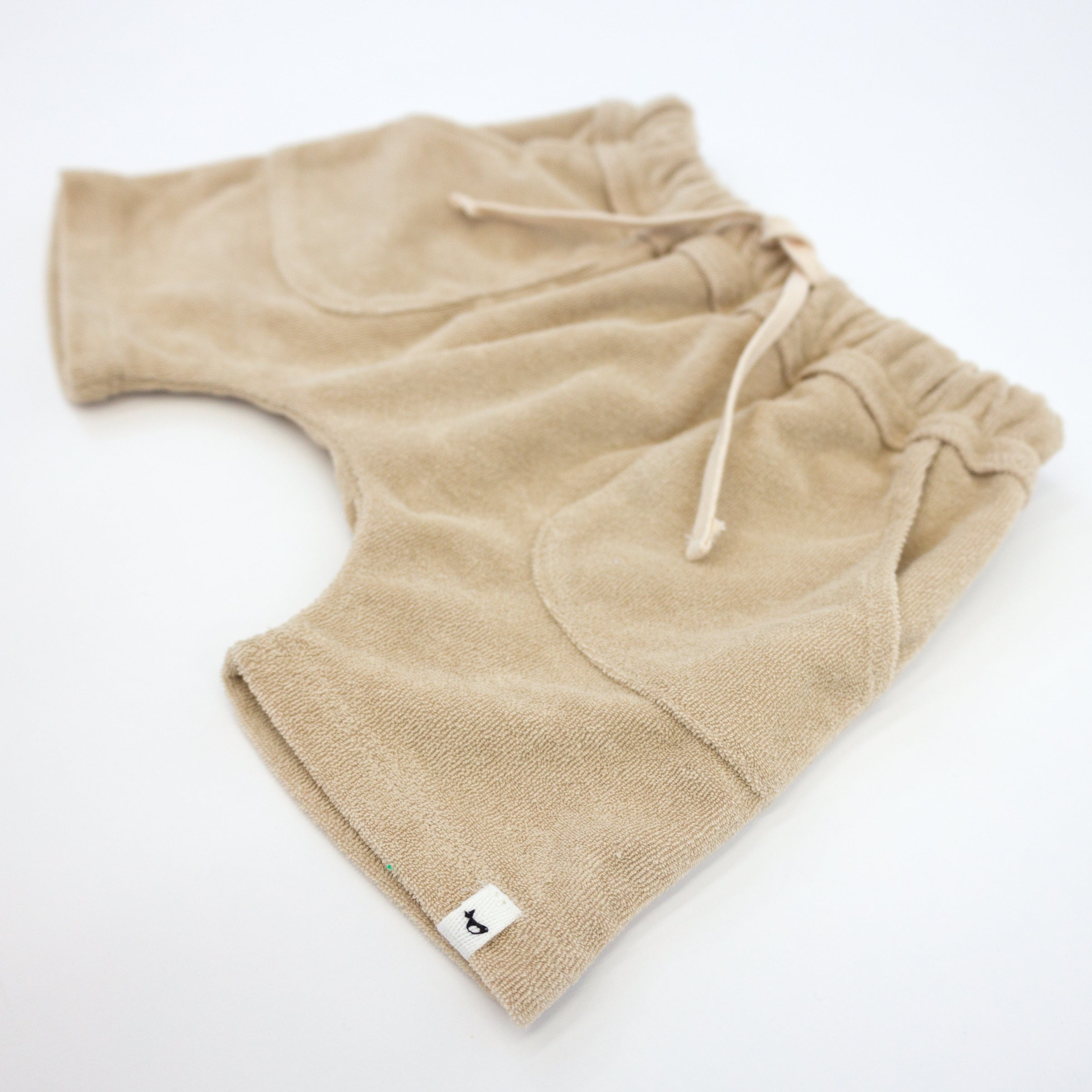 oh baby! Cotton Terry Boys Pocket Shorts - Sand