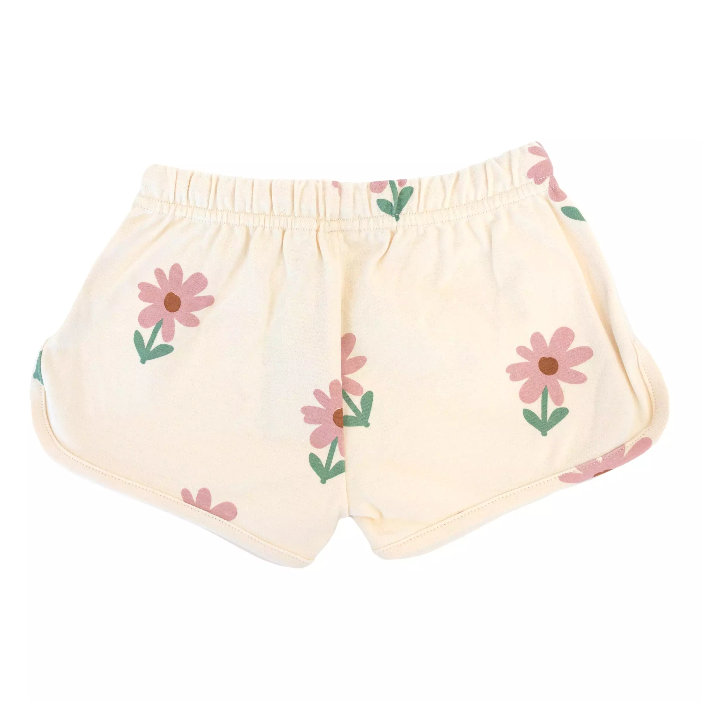 oh baby! Drawstring Shorter Track Shorts - Picking Daisies Print - Cashew