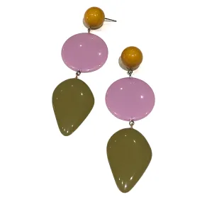 Olive & Lilac Avocado Triple Drop Statement Earrings