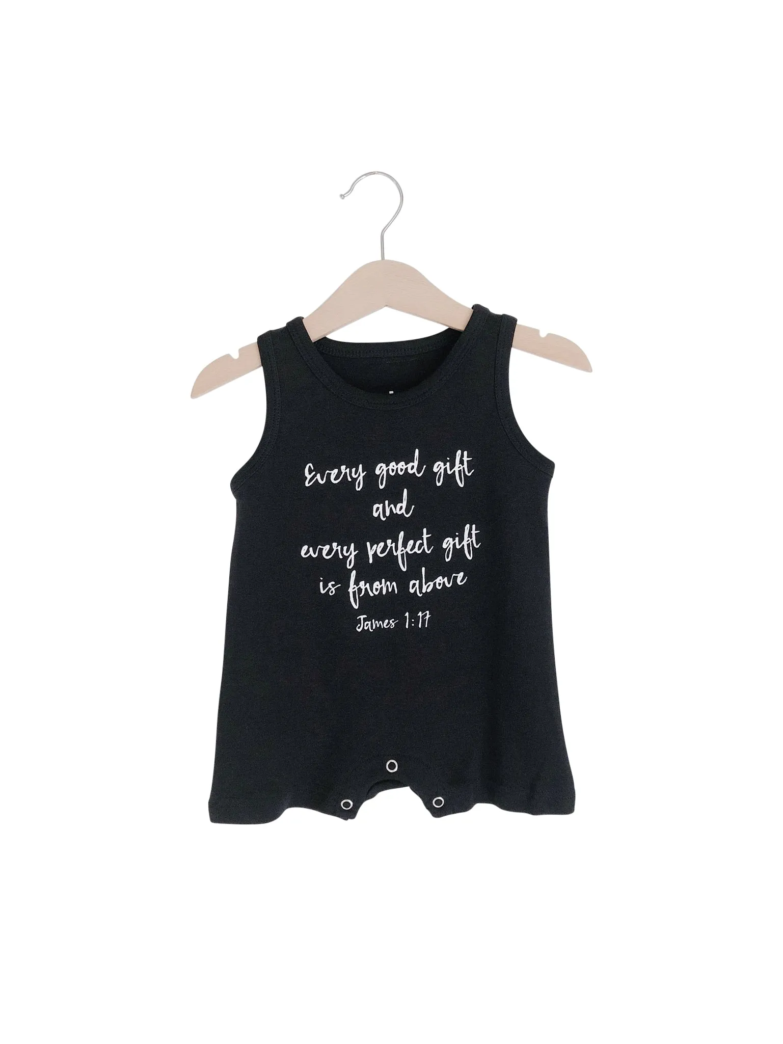 Organic Tank Romper -  James 1:17