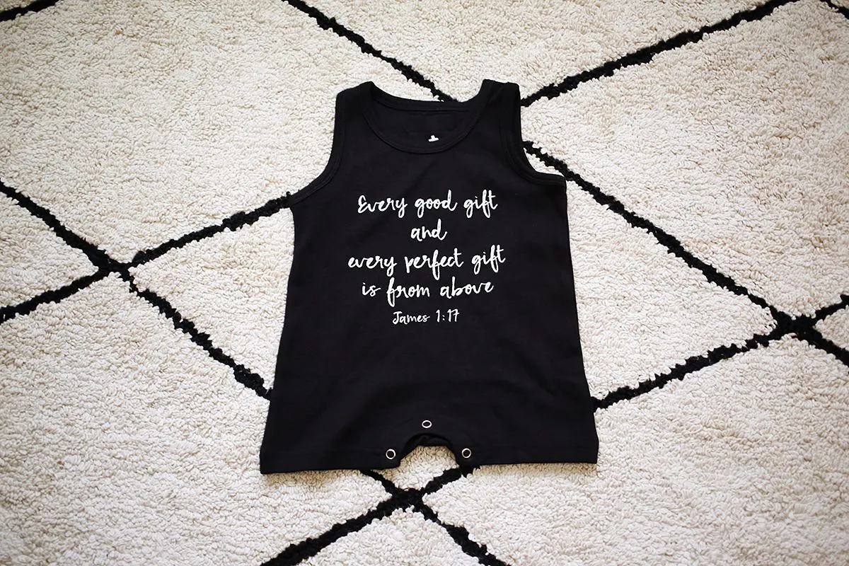 Organic Tank Romper -  James 1:17