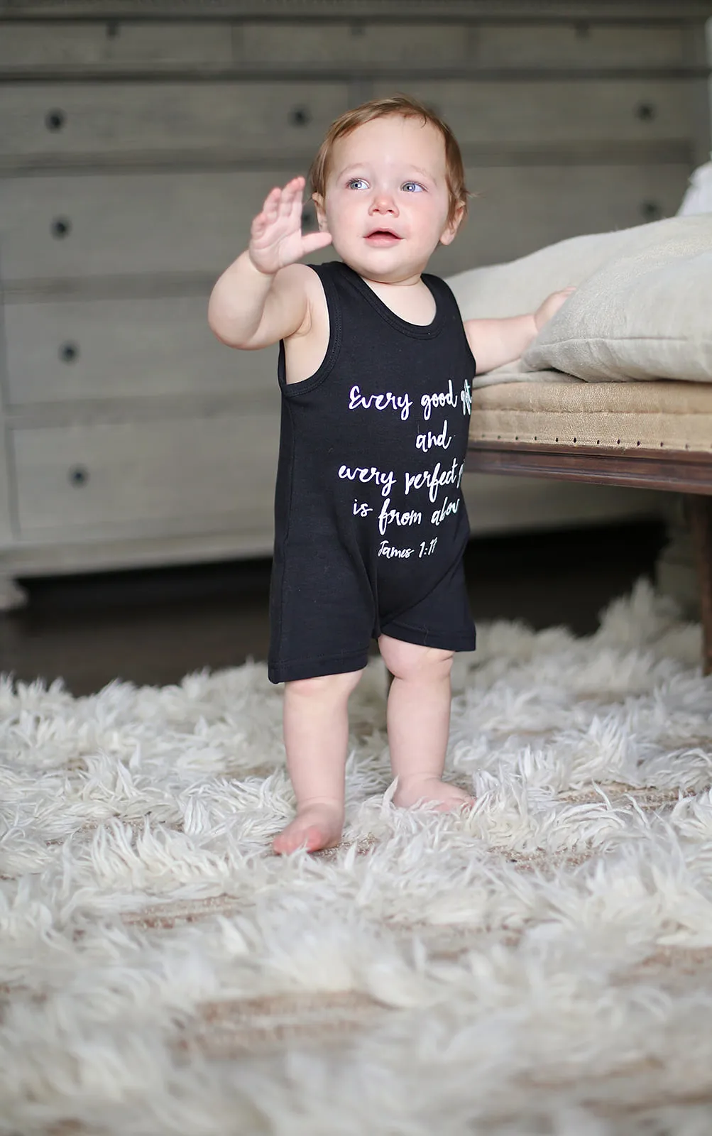 Organic Tank Romper -  James 1:17