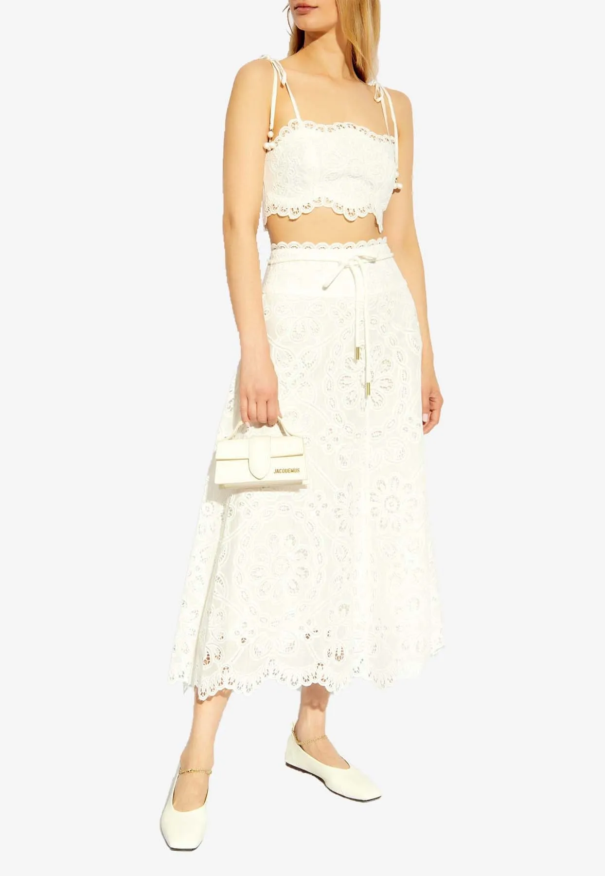 Ottie Flared Lace Midi Skirt