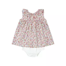 Petit Confection Magenta Floral Dress & Bloomer