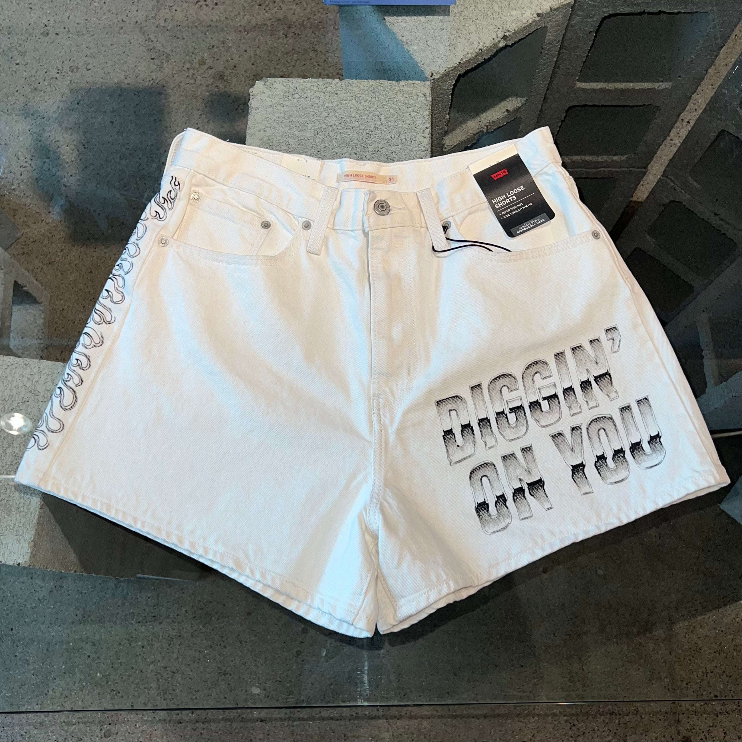 PHX GEN x FEMS Hand Drawn Levi’s Shorts - Size 31