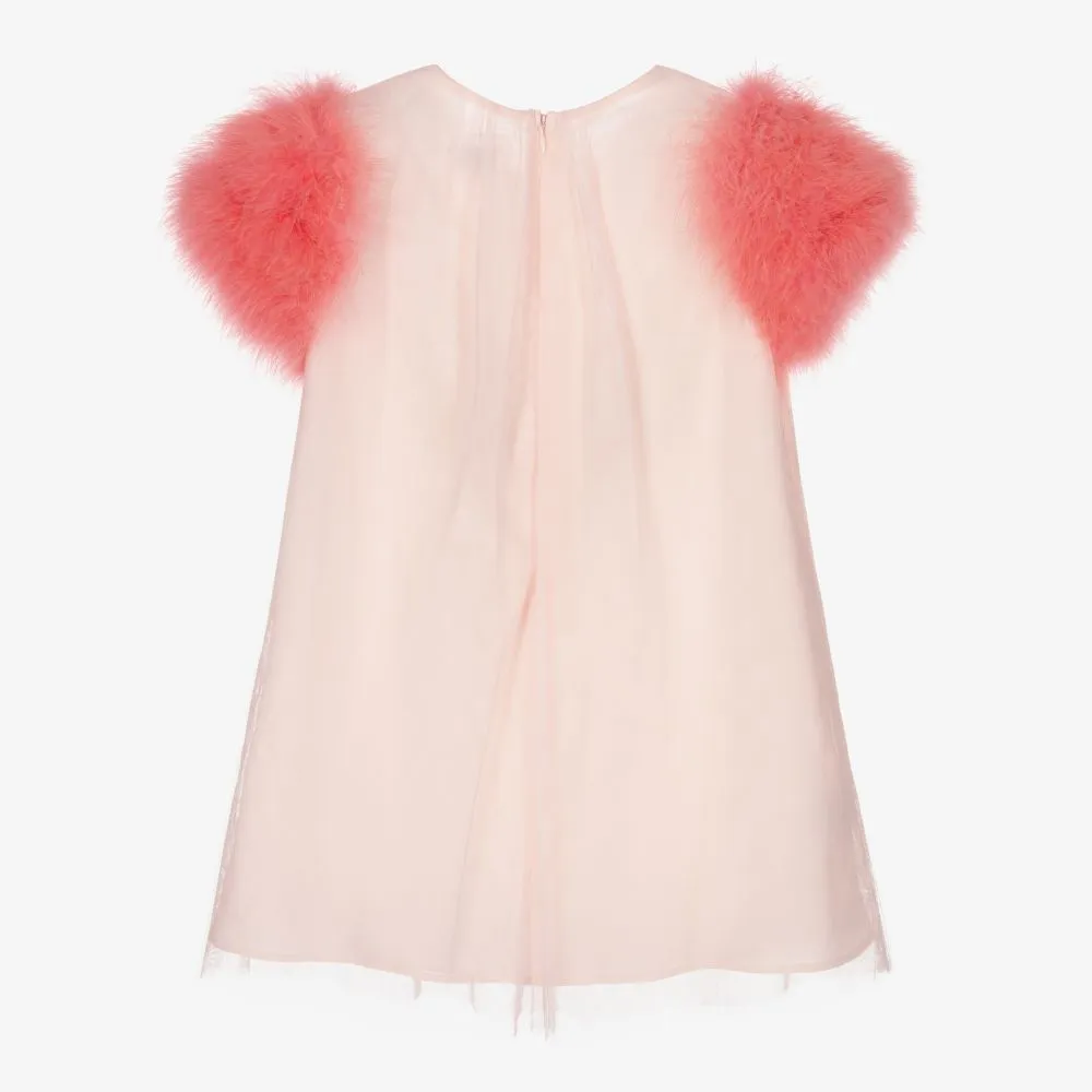 Pink Tulle & Feather Dress 