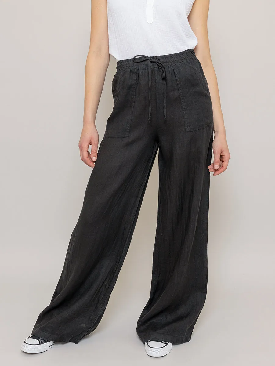 Pocket Linen Pant - Black