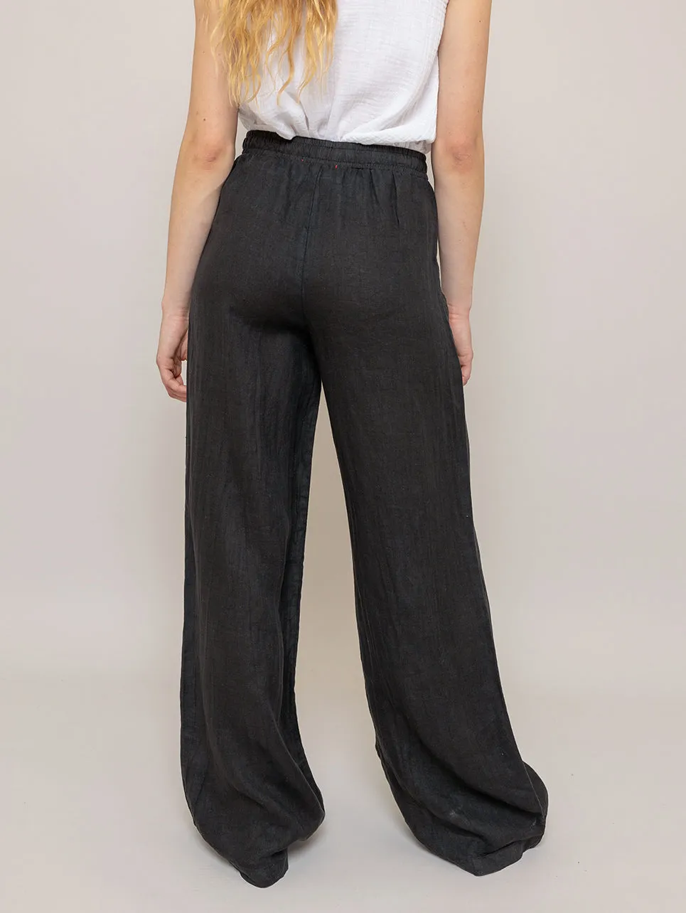 Pocket Linen Pant - Black