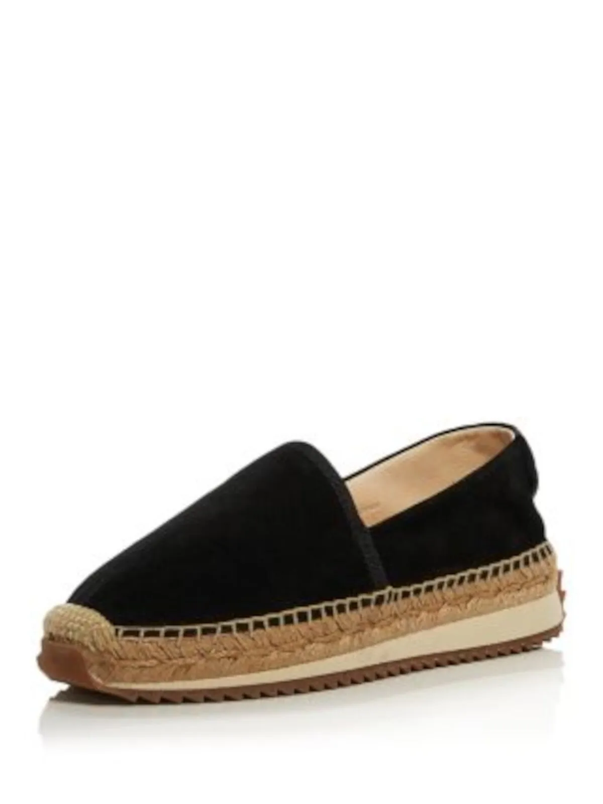 RAG & BONE Womens Black Mixed Media Almond Toe Wedge Slip On Suede Espadrille Shoes