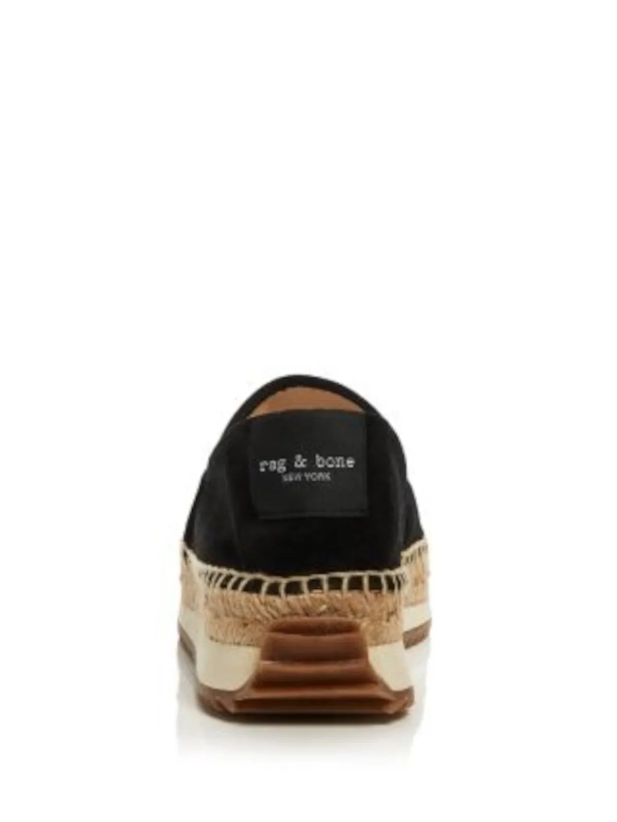 RAG & BONE Womens Black Mixed Media Almond Toe Wedge Slip On Suede Espadrille Shoes