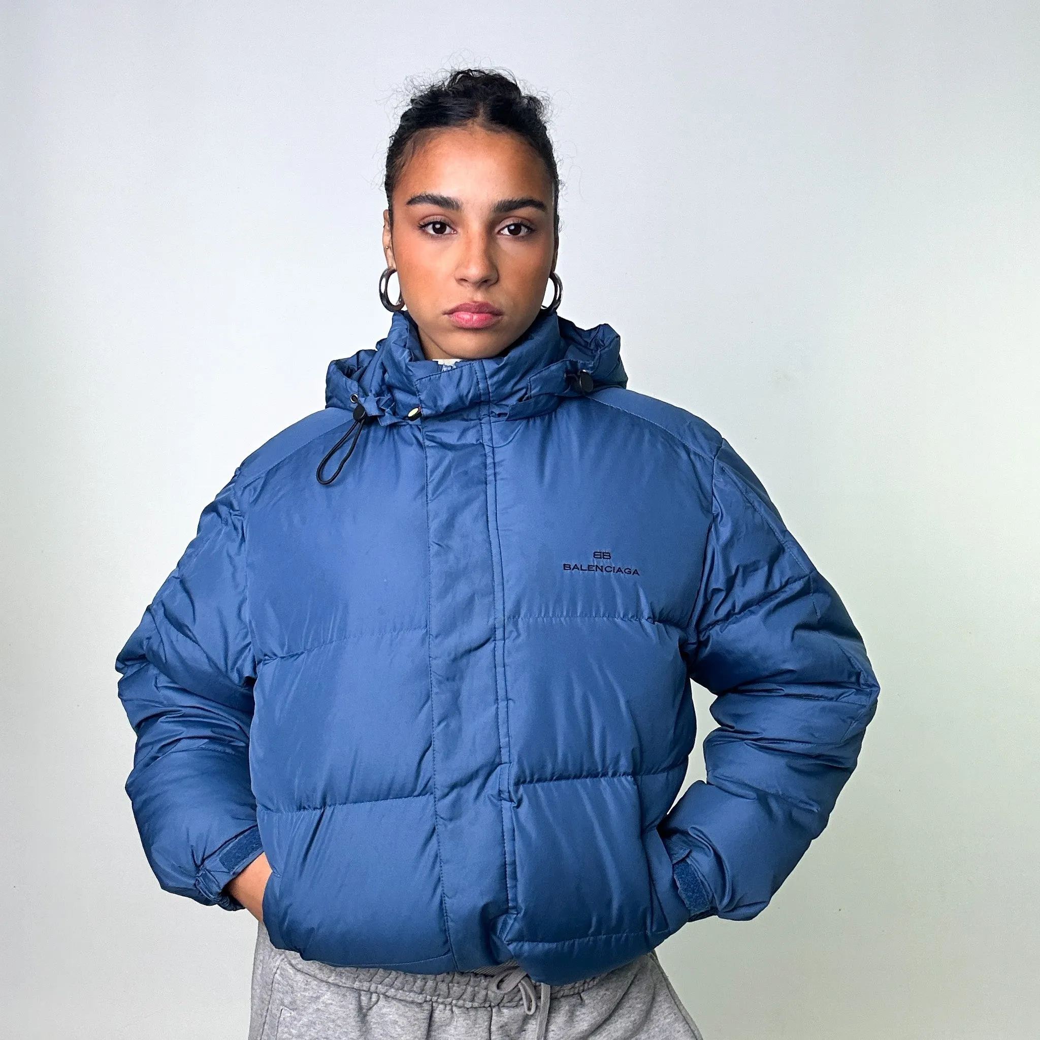 Rare Blue Vintage Balenciaga Puffer Jacket Coat (M)