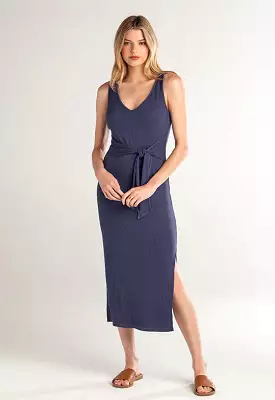 Red Haute - Tie Waist Maxi Dress Navy