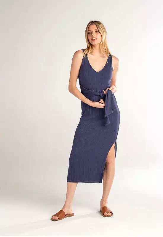 Red Haute - Tie Waist Maxi Dress Navy