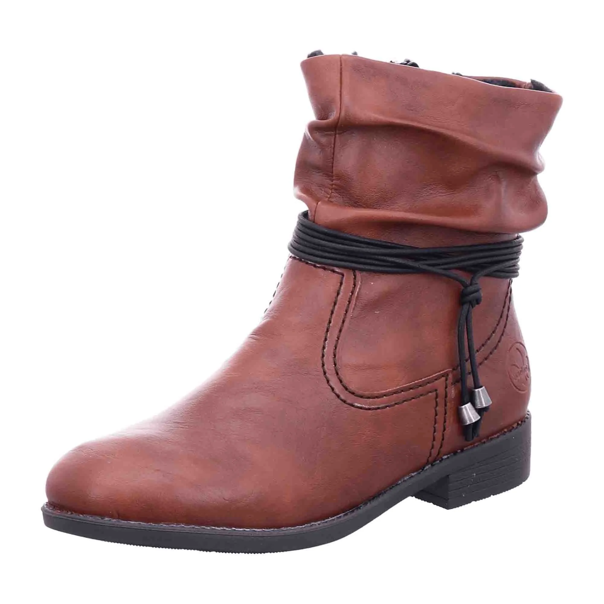 Rieker HWK Women's Brown Boots with Zipper for Fall and Winter