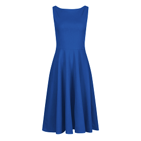 Royal Blue Audrey 1950s Style Swing Dress