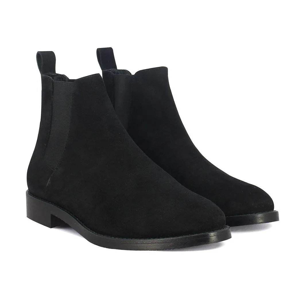 Saint Grimaldi Black Suede Chelsea Boot