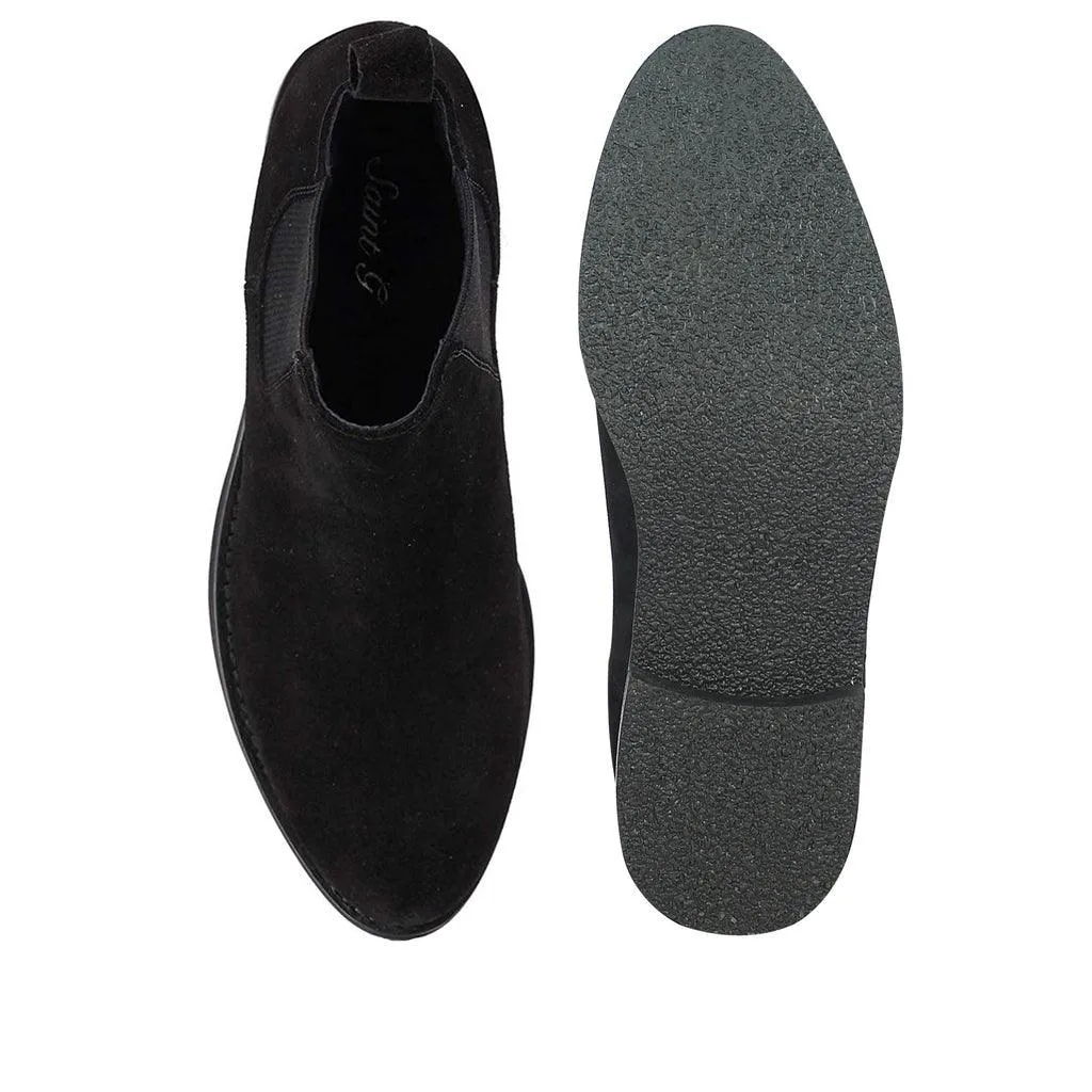 Saint Grimaldi Black Suede Chelsea Boot