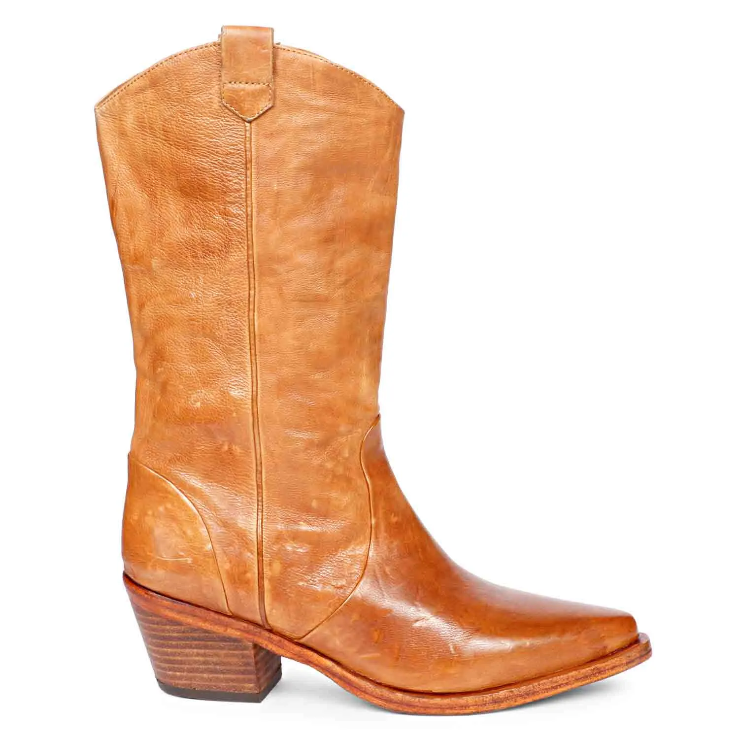 Saint Lara Cognac Leather Washed Calf Boot