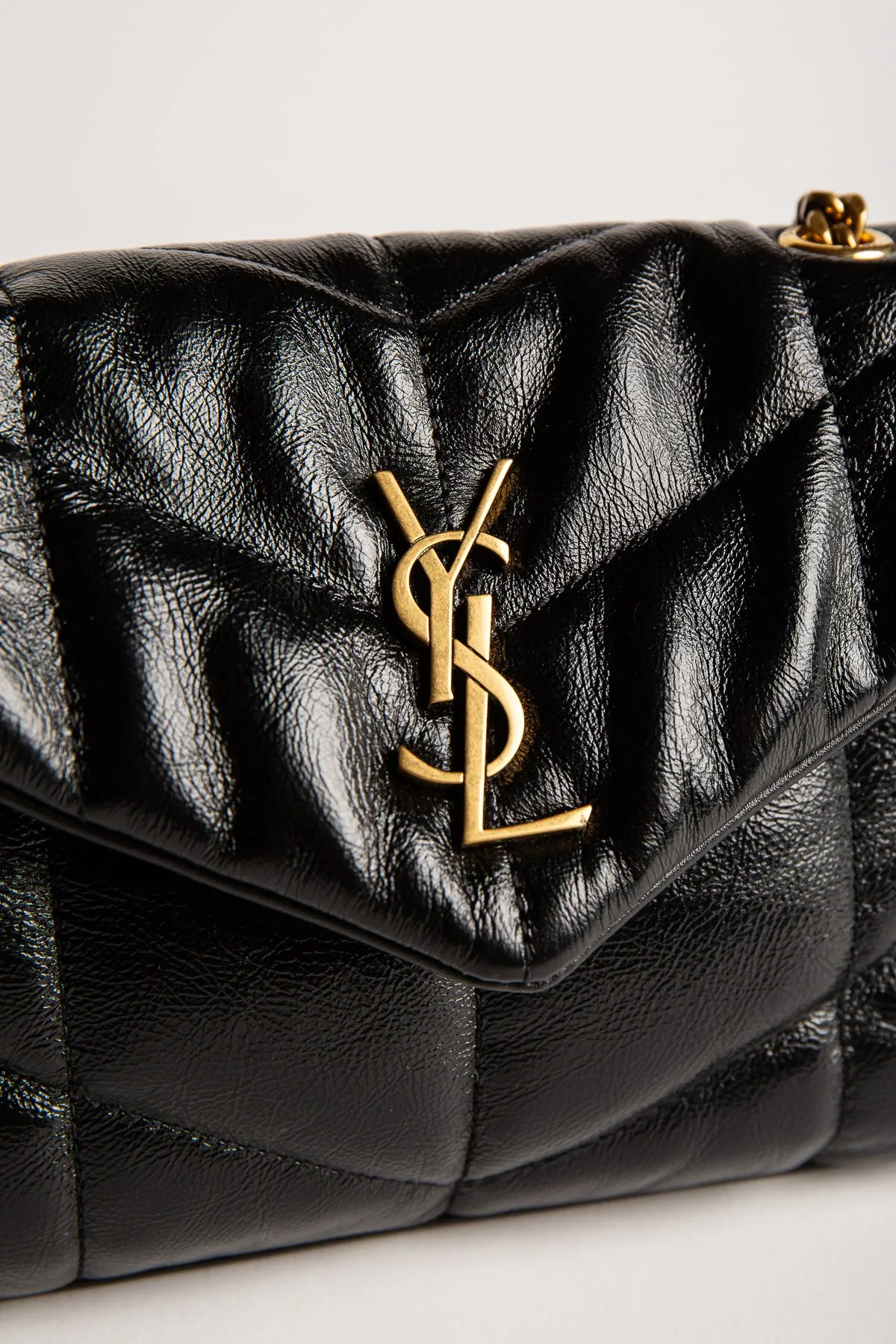 SAINT LAURENT | TOY PUFFER IN SHINY GRAINED LEATHER