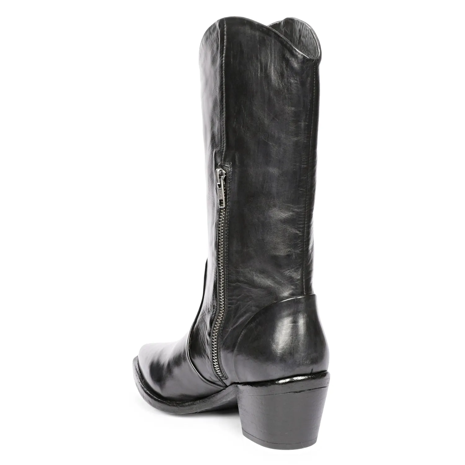 Saint Myla Black Leather Washed Calf Boot