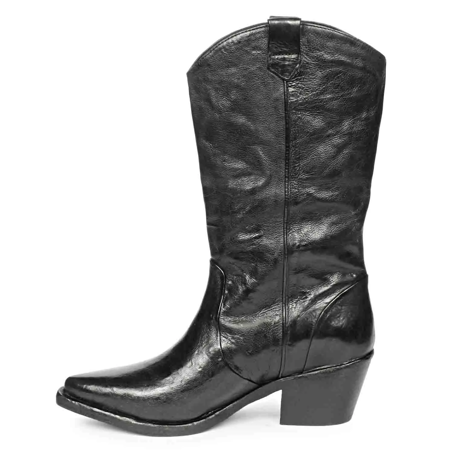 Saint Pippa Black Leather Washed Calf Boot