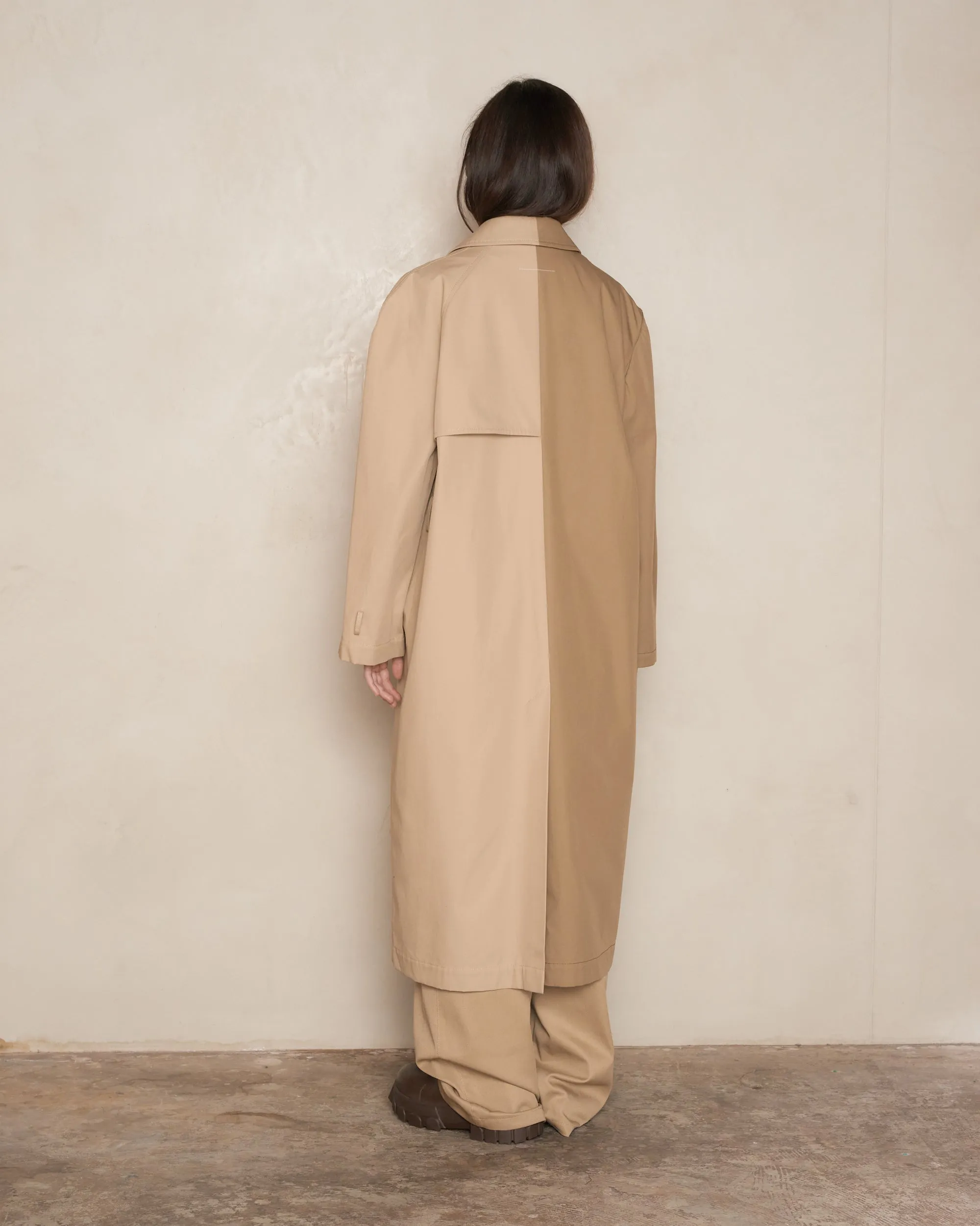 Sand Two-Tone Trench Coat