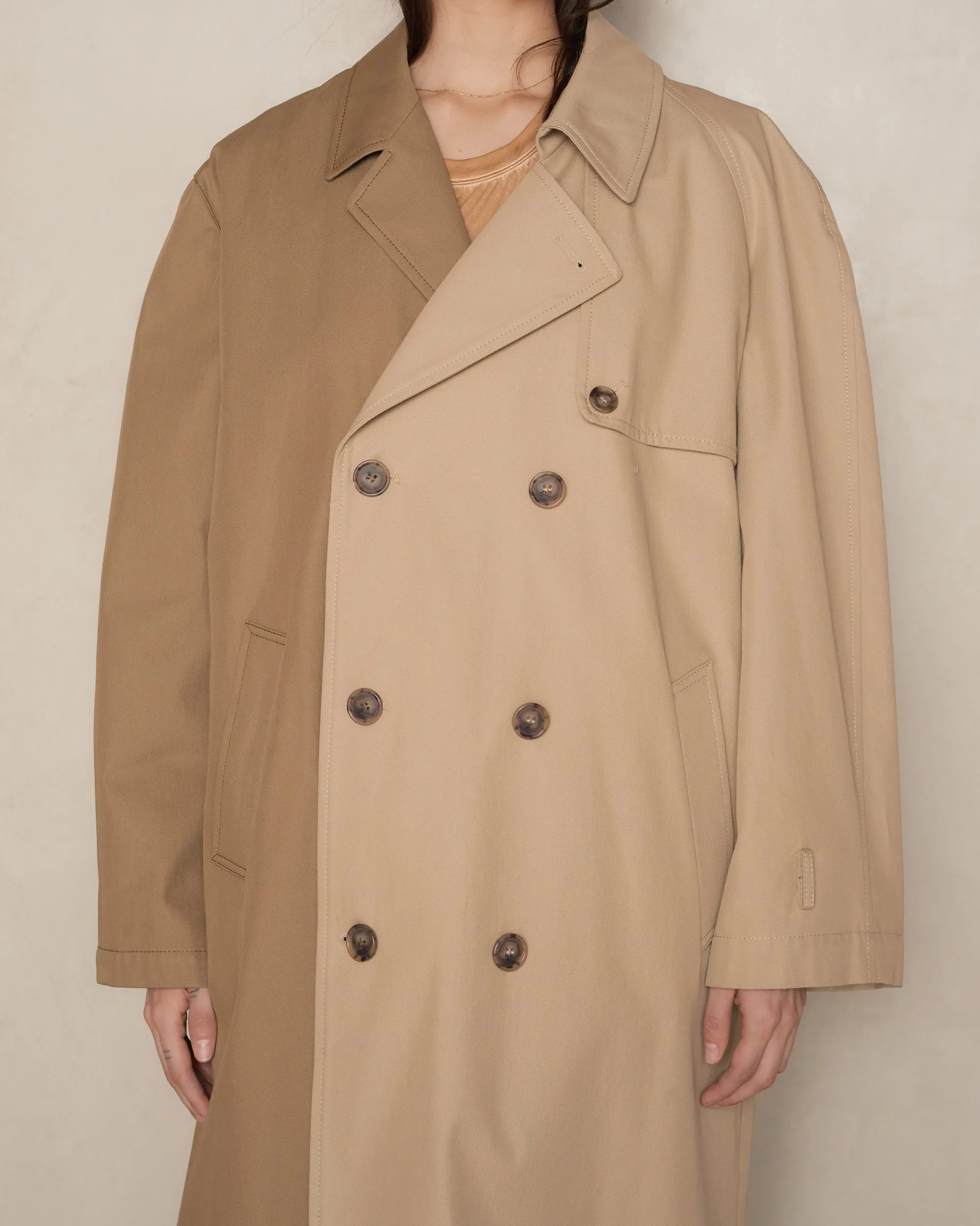 Sand Two-Tone Trench Coat